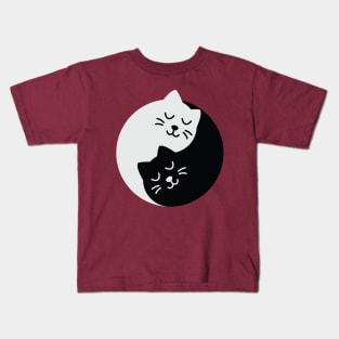 Yin Yang Cats Kids T-Shirt